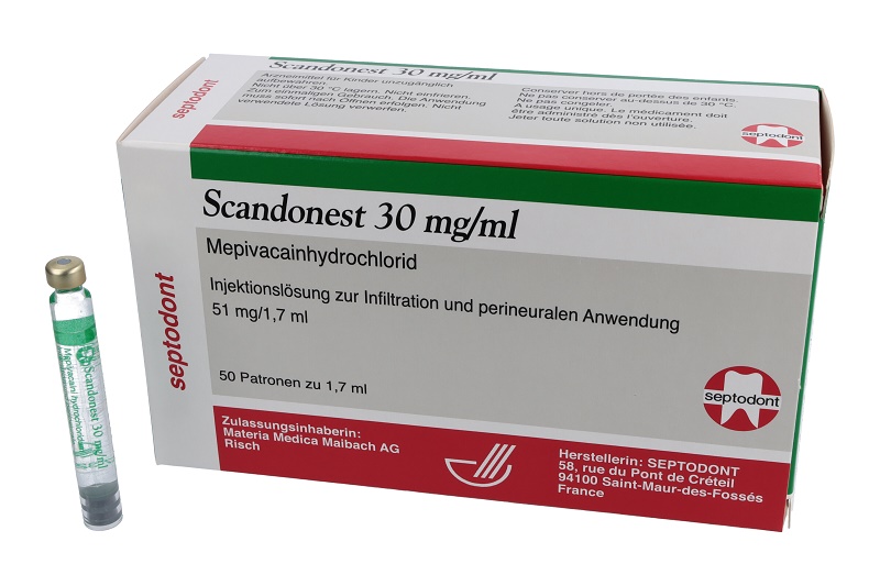 Scandonest 30 mg/ml solution injectable 50x 1,7 ml >CH