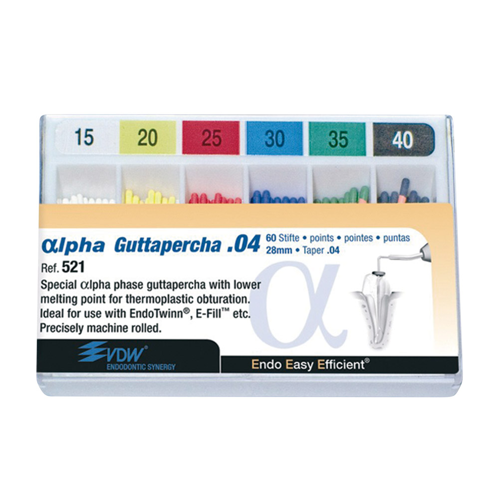 Alpha Guttapercha Taper.04 15-40, 60 Stück