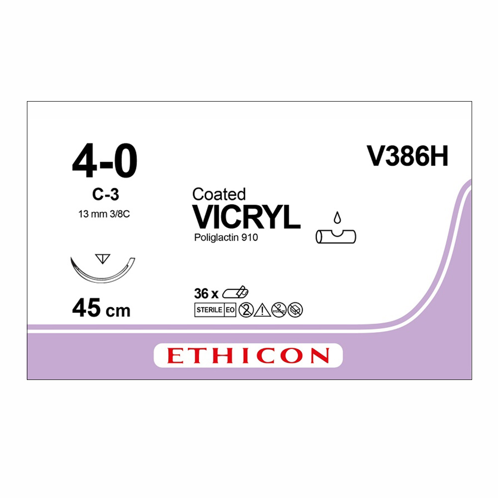 Vicryl 4-0 C-3 45 cm V386H 3 douzaines