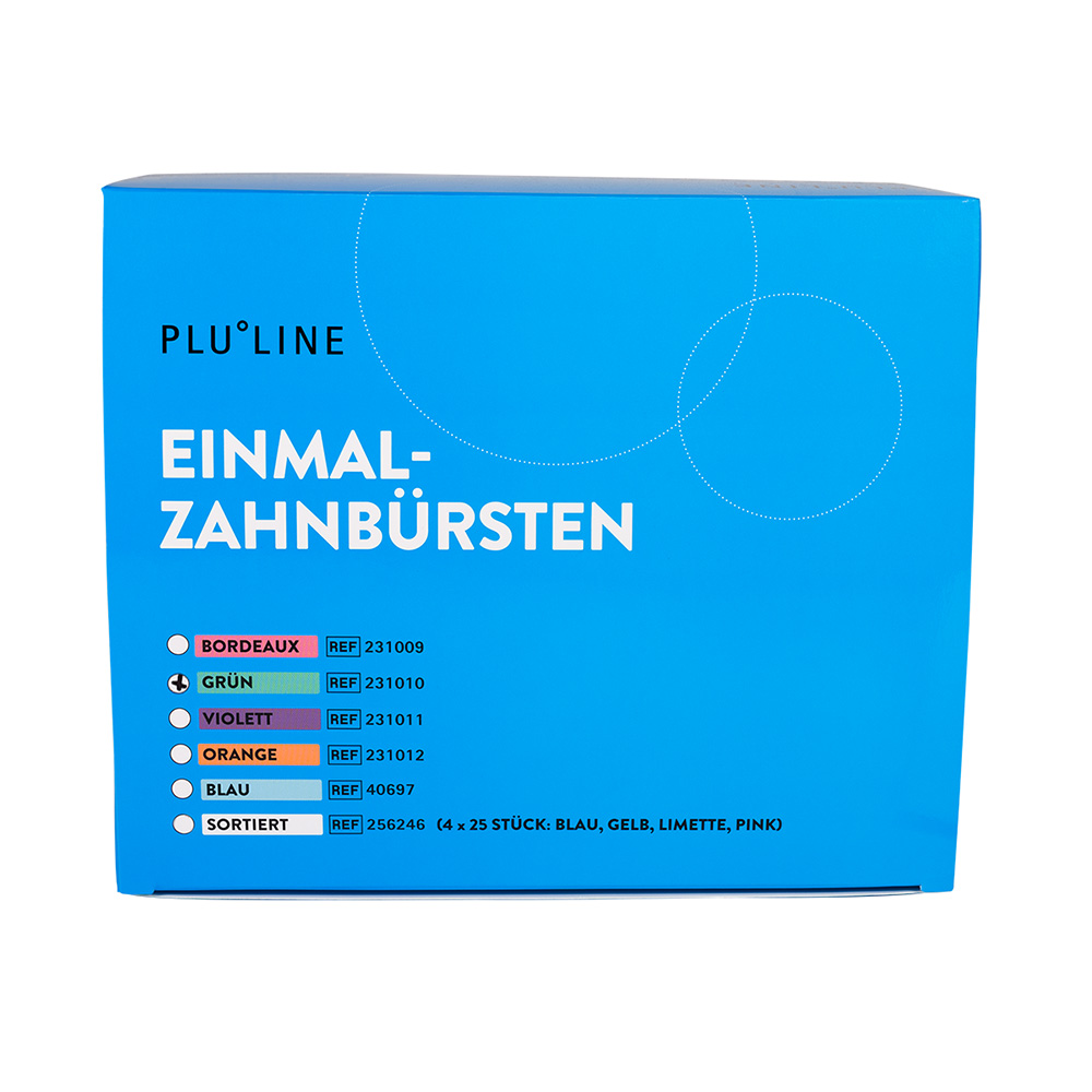 PLULINE Einmalzahnbürsten grün, 100 Stück