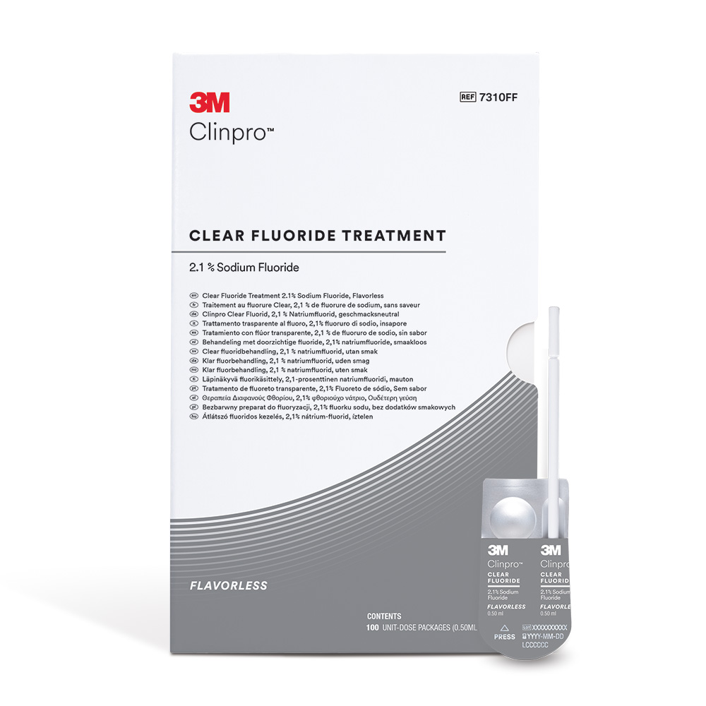 Clinpro Clear Fluorid Neutral L-Pop, boîte de 100 x 0,5 ml