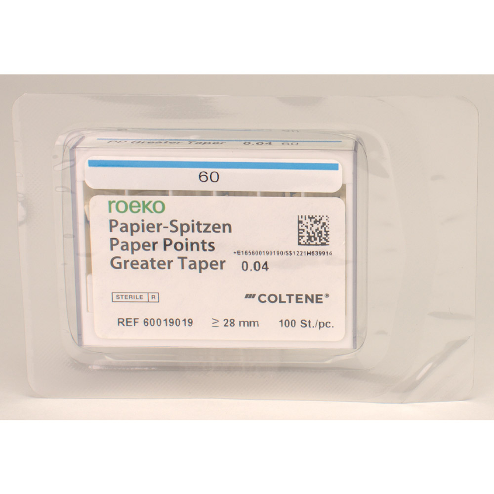 Pointes en papier Greater Taper 0,04 #60, 100 pièces