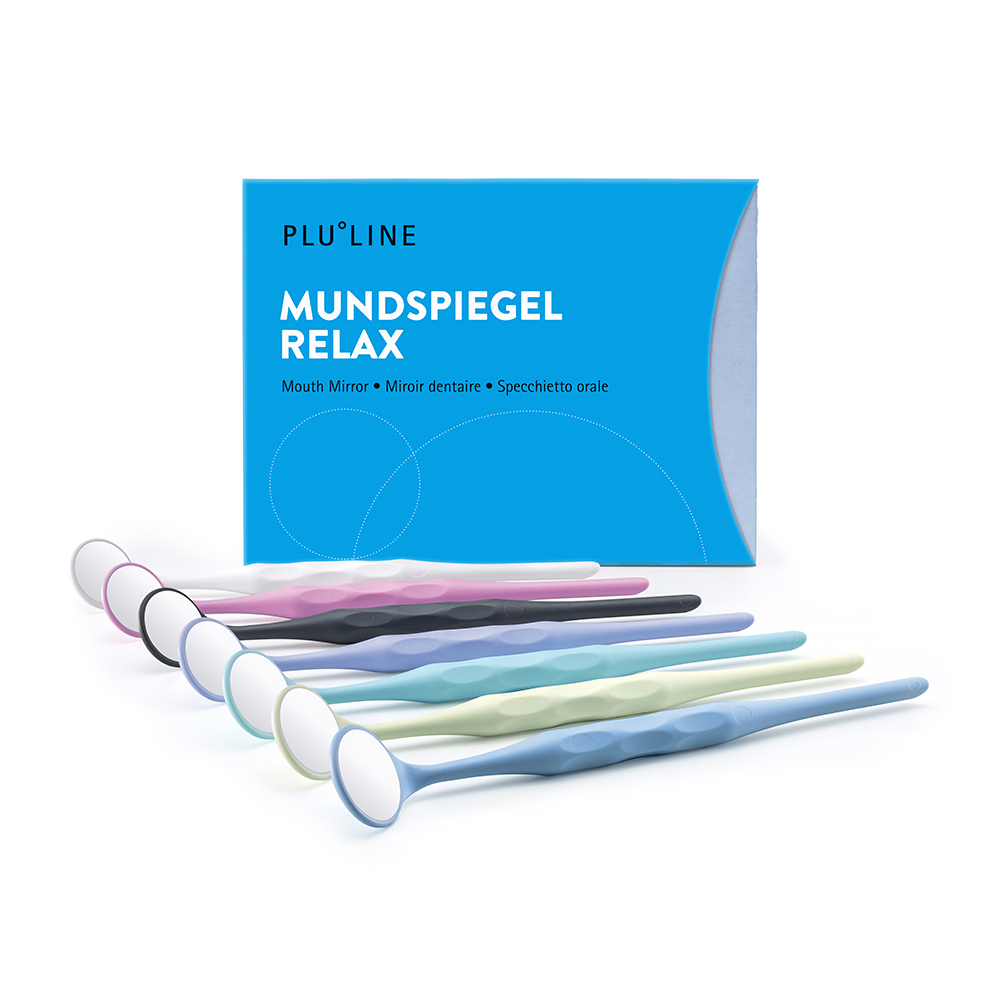 PLULINE Mundspiegel Relax FS Rhodium 5 plan pink, 10 Stück