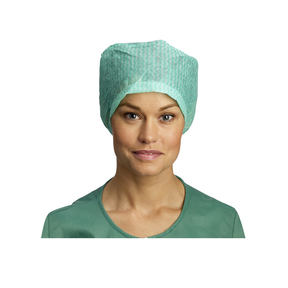 Coiffe chirurgicale barrière Kosack avec bandeau nuque, verte, 120 pièces