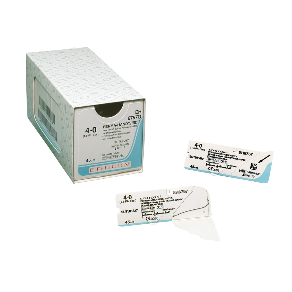 Perma fil suture soie 4-0 J-1 18501G 12pces