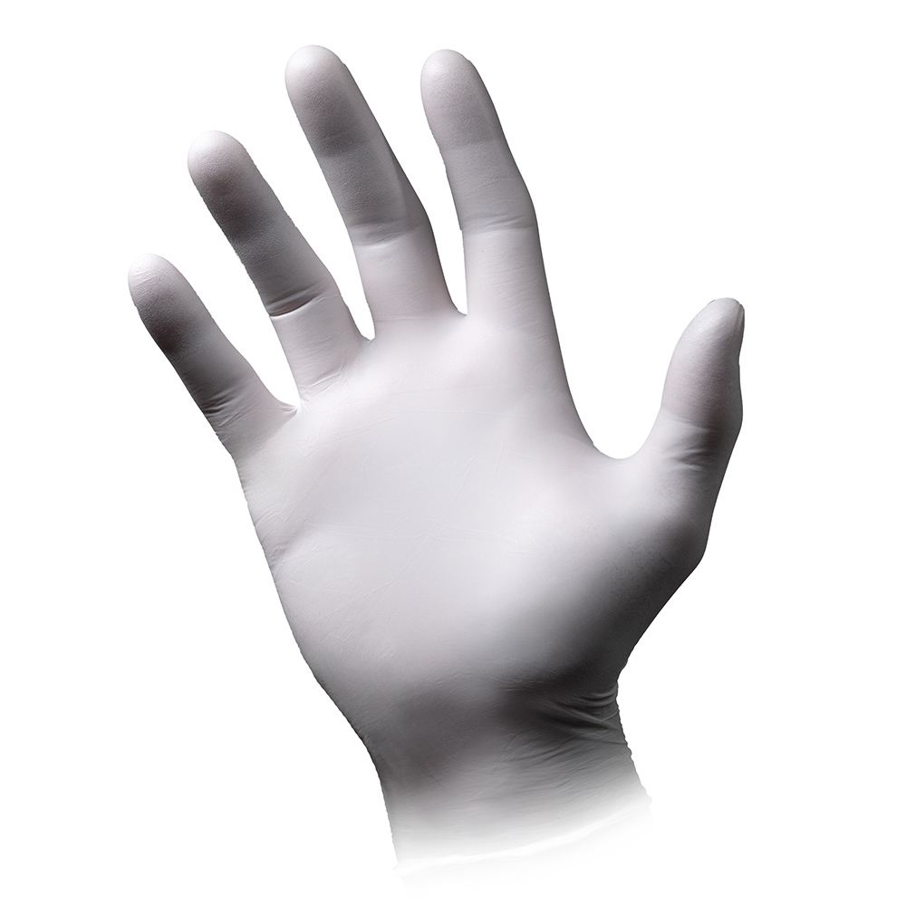 Gants PLULINE Nitril Touch blancs Taille XS, 100 pièces