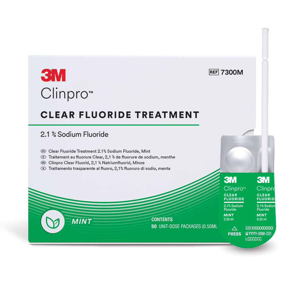 Clinpro Clear Fluorure Menthe L-Pop, boîte de 50 x 0,5 ml