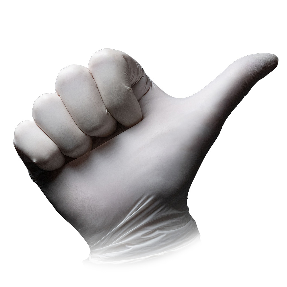 Gants PLULINE Nitrile Light blancs Taille S, 100 pièces