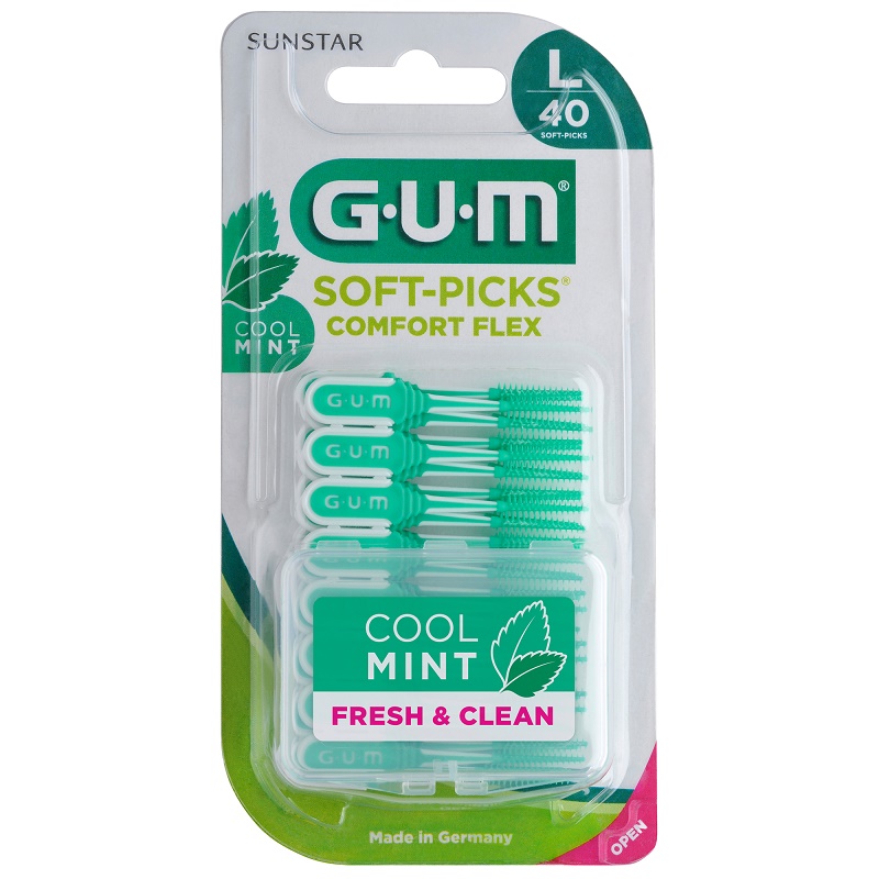 GUM Soft-Picks ComfFlex L mint 40St+Etui