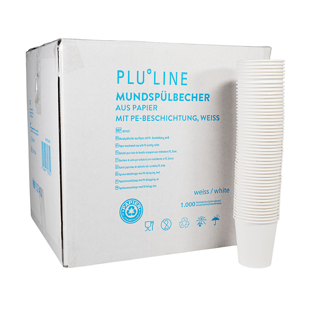 Gobelets à rincer buccal en papier PLULINE, 1000 pièces