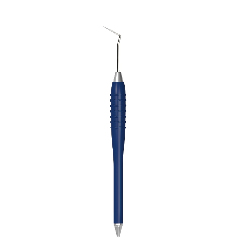Sonde dentaire Figure 9 1091/33 LiquidSteel standard Poignée en silicone colorée bleue, pièce