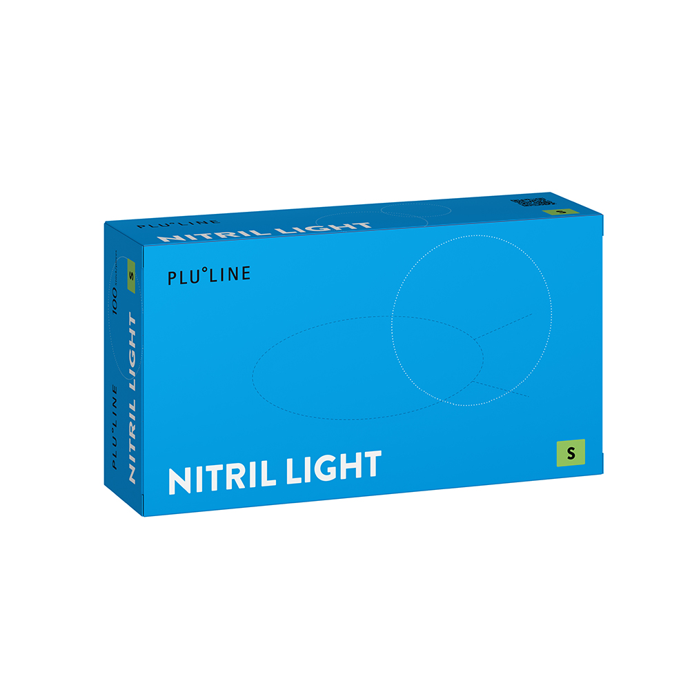 Gants PLULINE Nitrile Light blancs Taille S, 100 pièces