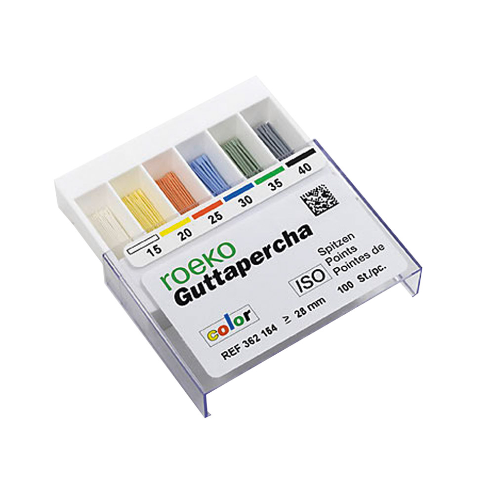 Pointes de gutta-percha colorées, taille 20, 100 pièces