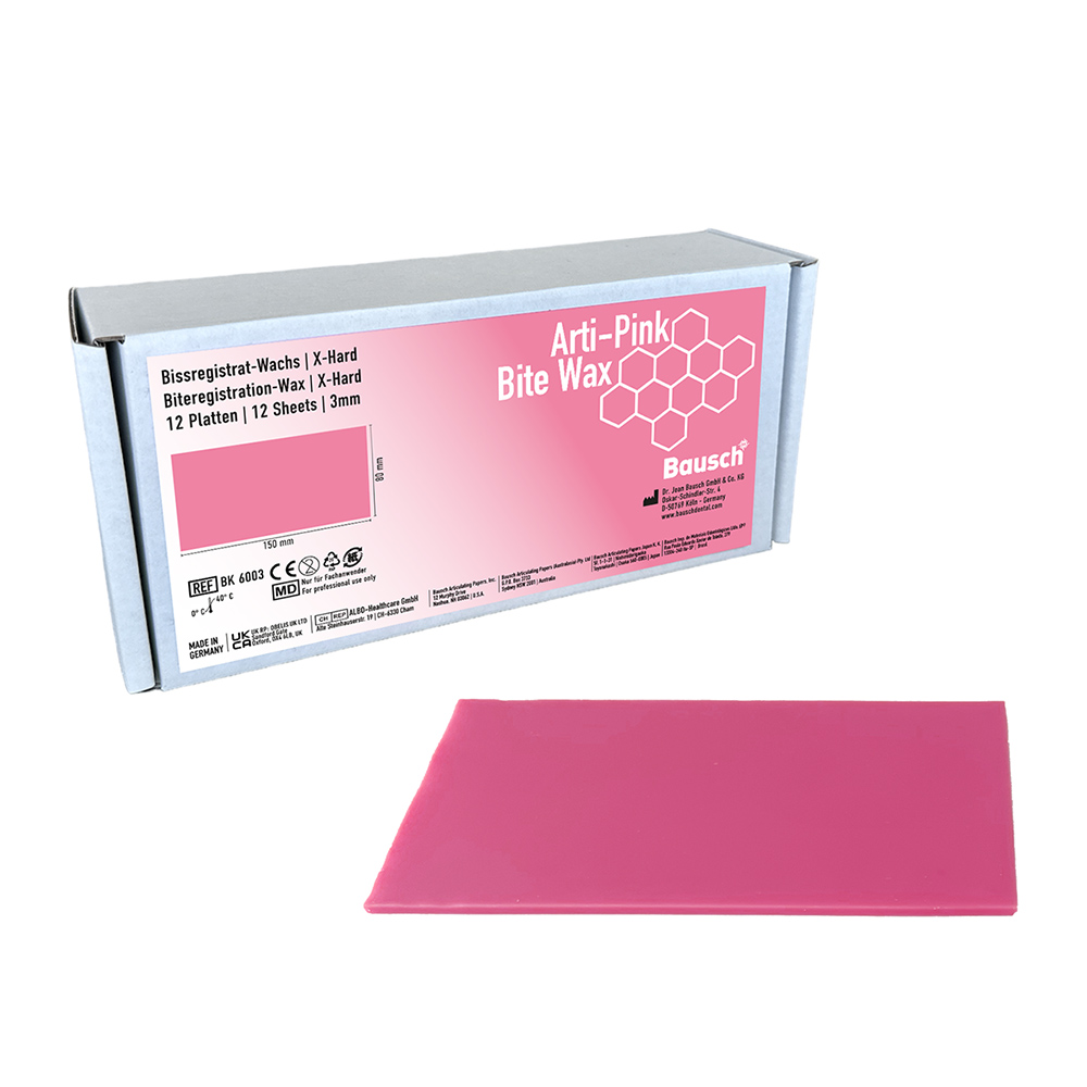 Arti-Pink Bite Wax pink rechteckig 3 mm, 12 Stück