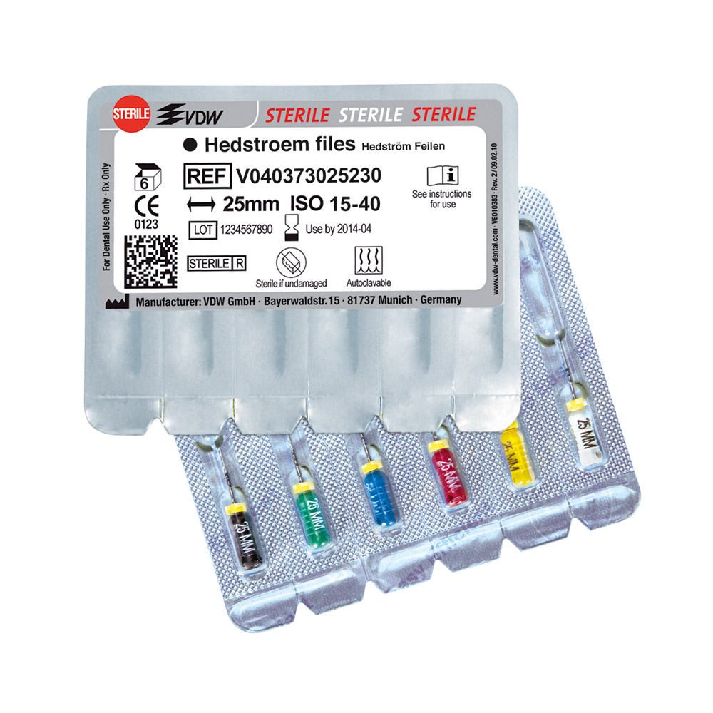 VDW lime hedstroem stérile 0373 010 25mm 6 pces