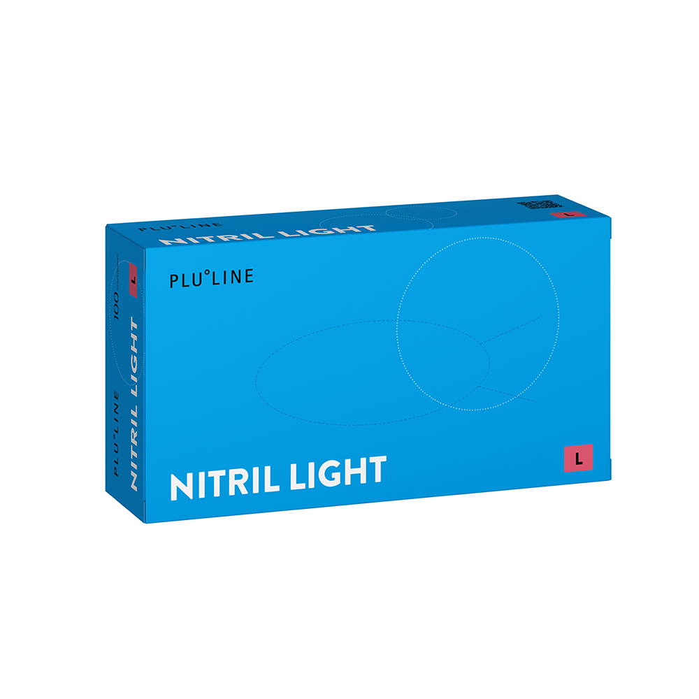 Gants PLULINE Nitrile Light blancs taille L, 100 pièces