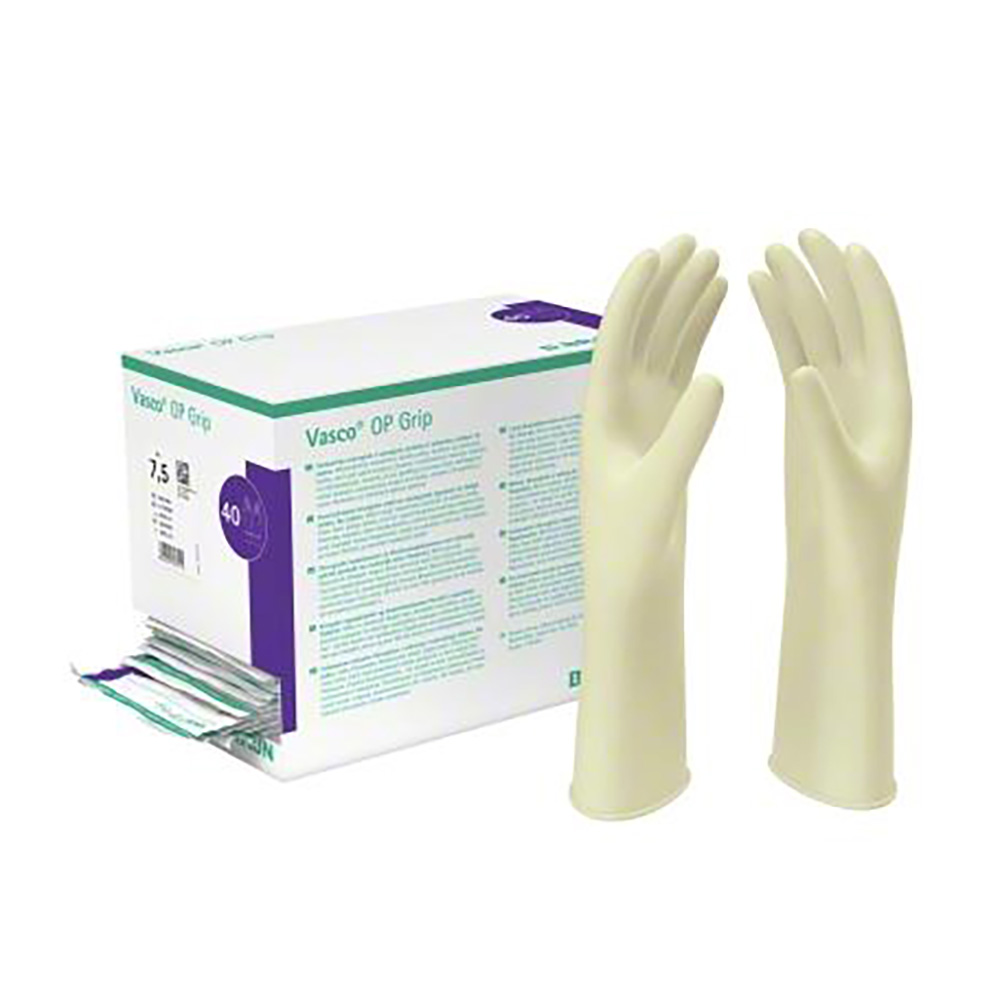 Gants en latex Vasco OP Grip sans poudre taille 7,5, 40 paires