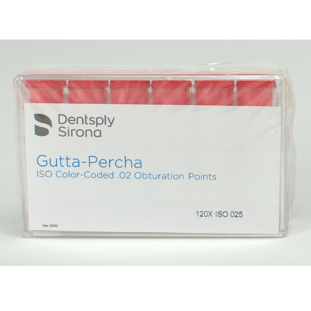 Pointes de gutta-percha 22G.02 025, 120 pièces