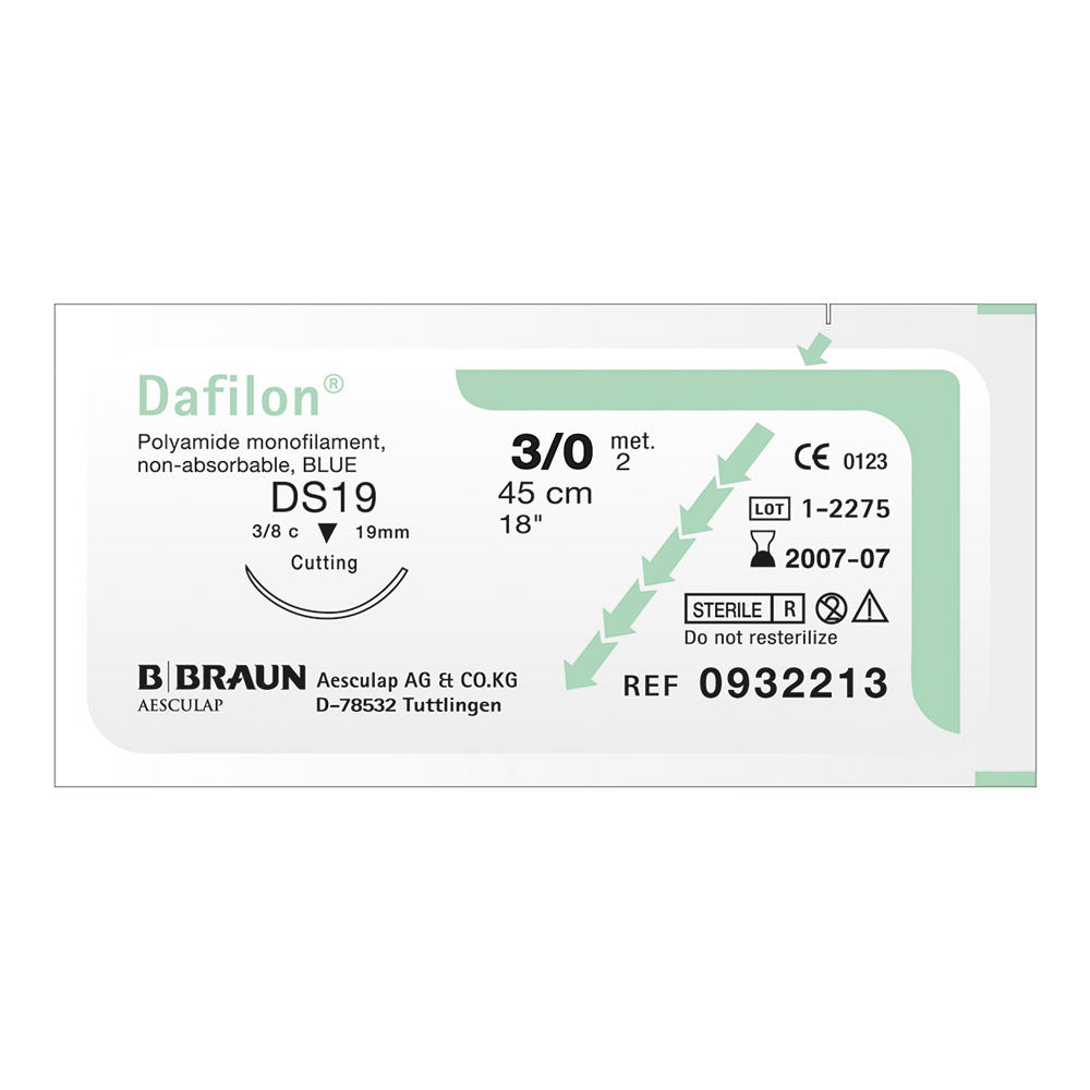 Dafilon blau 5/0 DS12 45 cm, 36 Stück