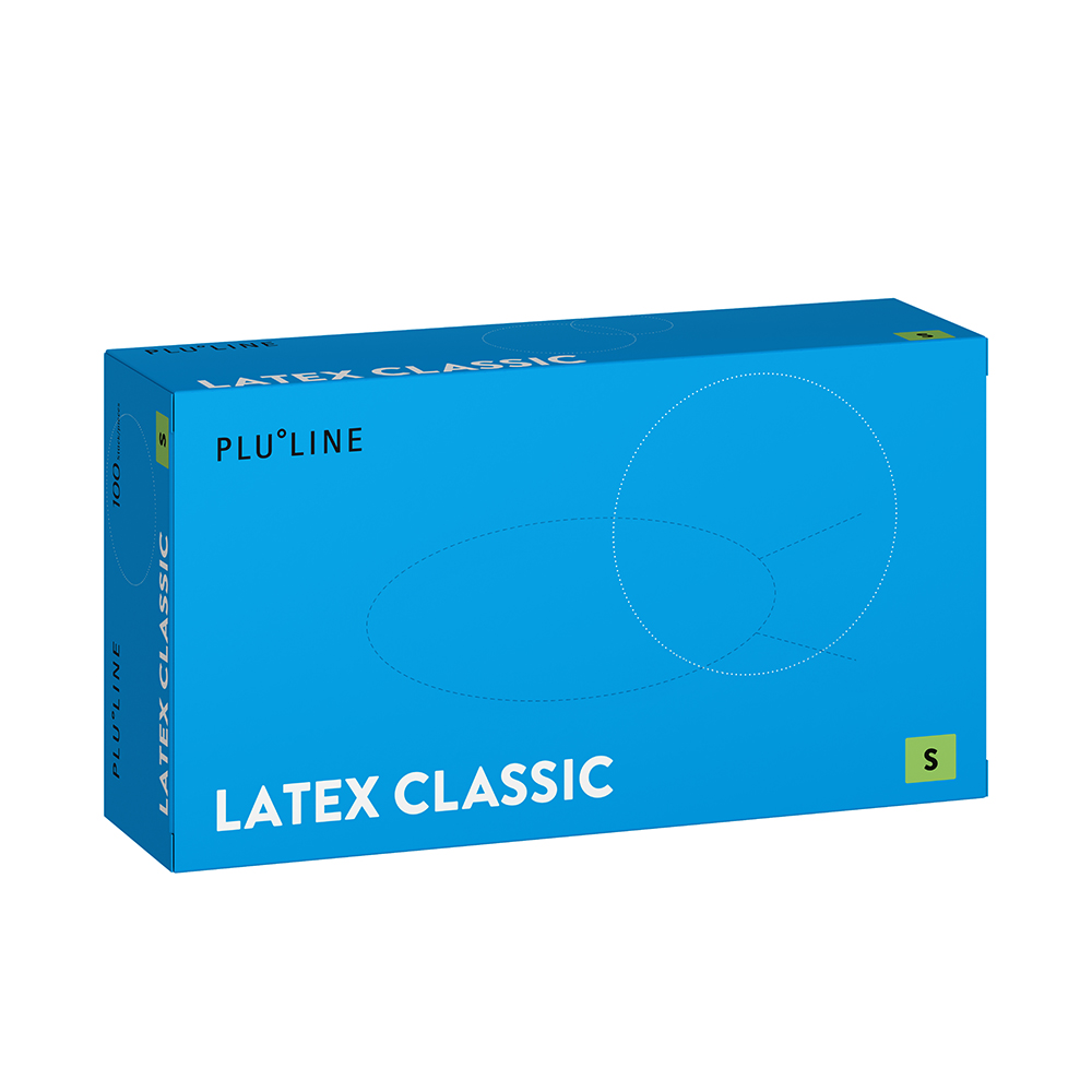 PLULINE Latex Classic Handschuhe Gr. S, 100 Stück