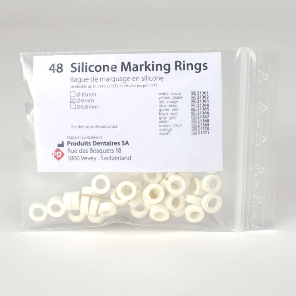 Silikon Ringe 8,0 mm weiß, 48 Stück