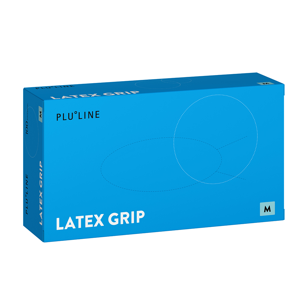 Gants PLULINE Latex Grip Taille M, 100 pièces