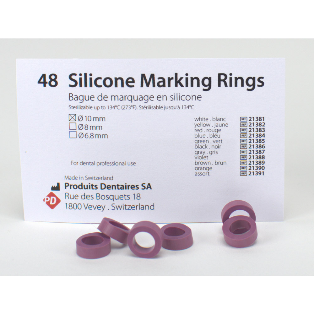 Silikon Ringe 10 mm lila, 48 Stück