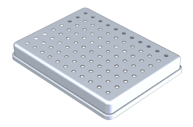 Tray Deckel Alu gelocht 18 x 14 x 2,5 cm silber, Stück