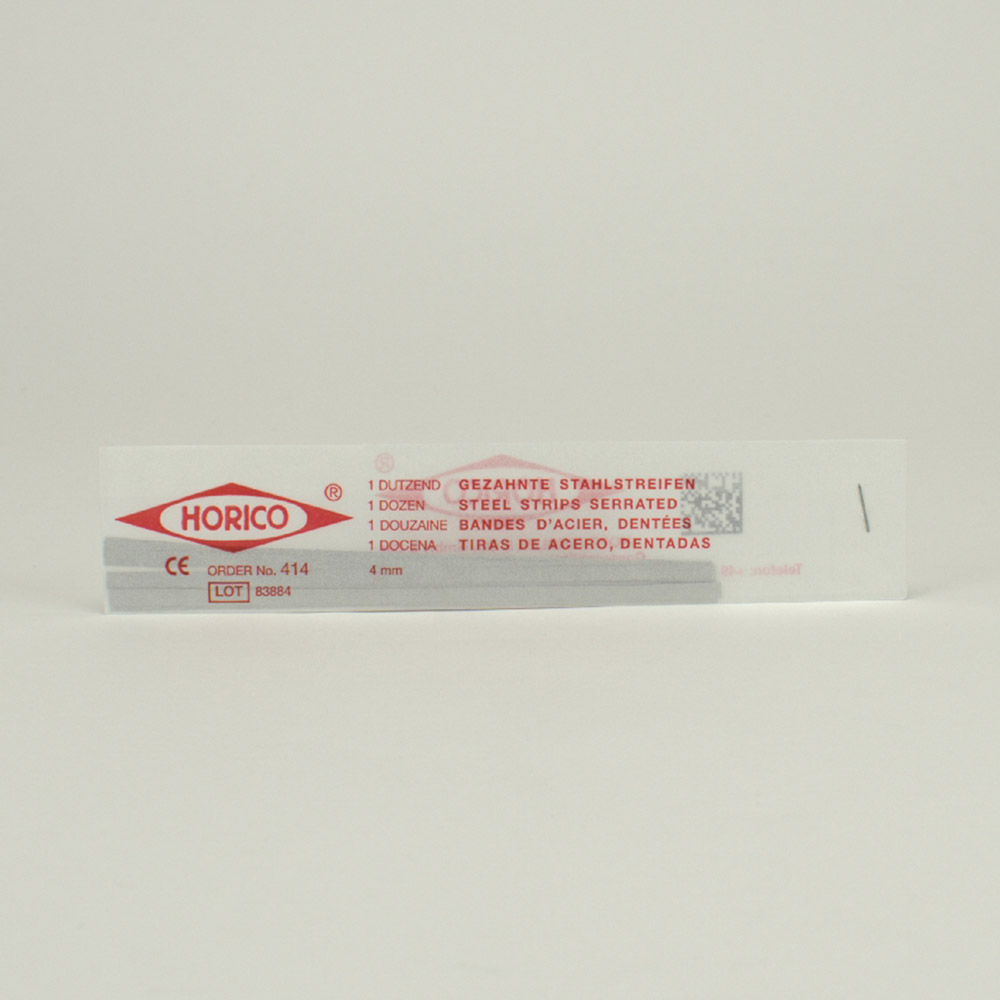 Bandes d'acier dentelées 4 mm, 12 pièces