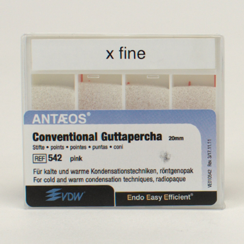 Cônes de gutta-percha 542 xfrosa, ensemble