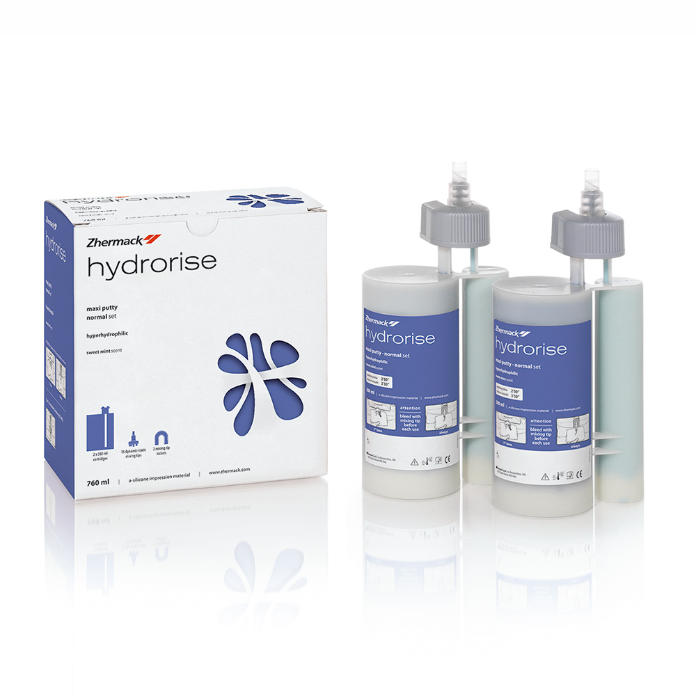 Hydrorise Maxi Putty Normal Set, 2 x 380 ml Cartrigde + 15 Dynamic Mischer / 2 Lockers Tips