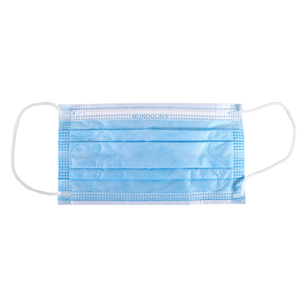 Mundoline masque buccal bleu, 50 pièces
