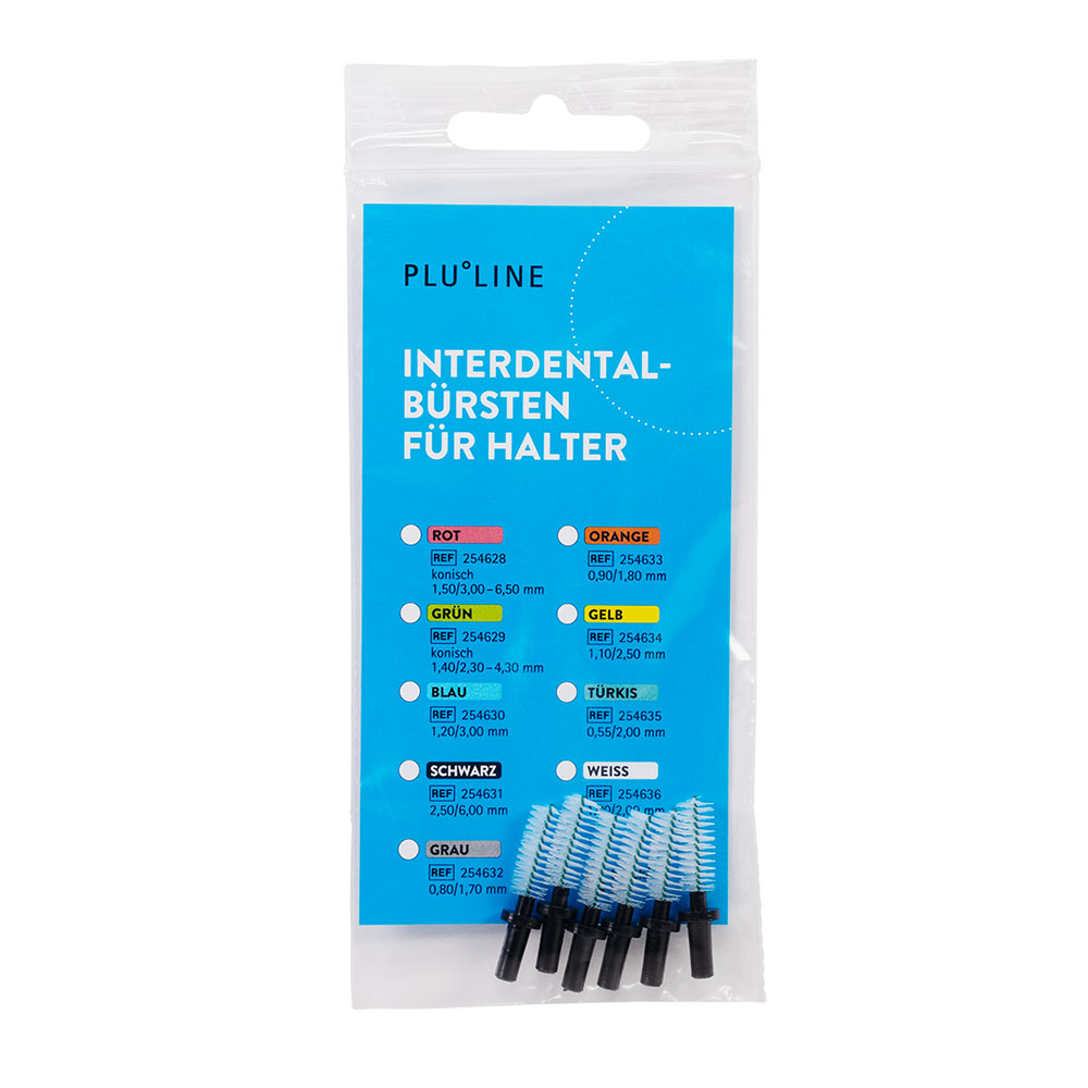 PLULINE brossettes interdentaires pour porte-brossettes 6,00 mm noir, 6 pièces