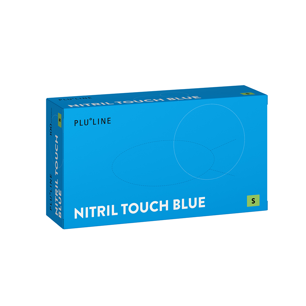 Gants PLULINE Nitrile Touch bleus, taille S, 100 pièces