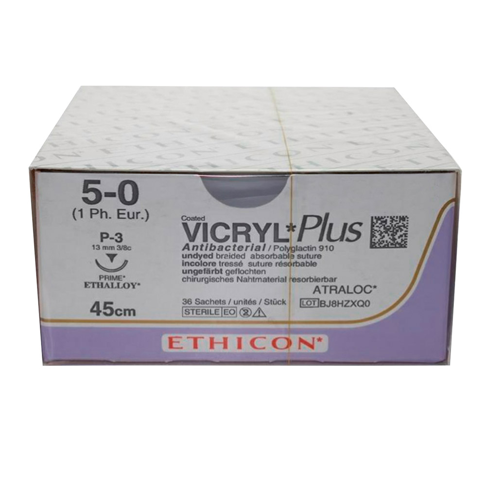 Vicryl Plus non teint 4-0/EP1,5 FS2 45 cm, 36 pièces